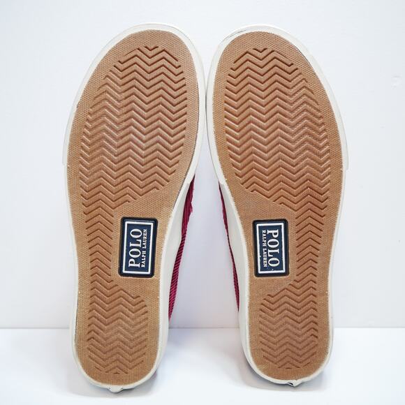 NEW POLO RALPH LAUREN KEATON CORDUROY SNEAKER SHOE RED MENS SIZE - 8 - Picture 6 of 7